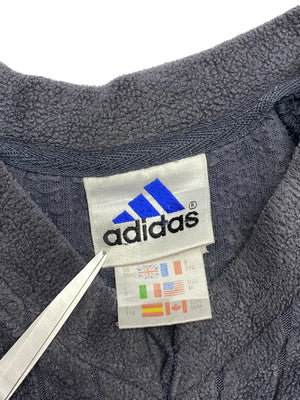 90s Grey Adidas V-neck Fleece Men's XL
