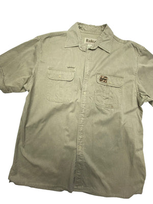 Khaki Rukka Short-sleeved Shirt Men's XL