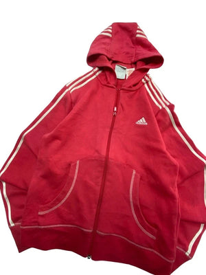 00s Red Adidas Zip-through Hoodie Men's XS