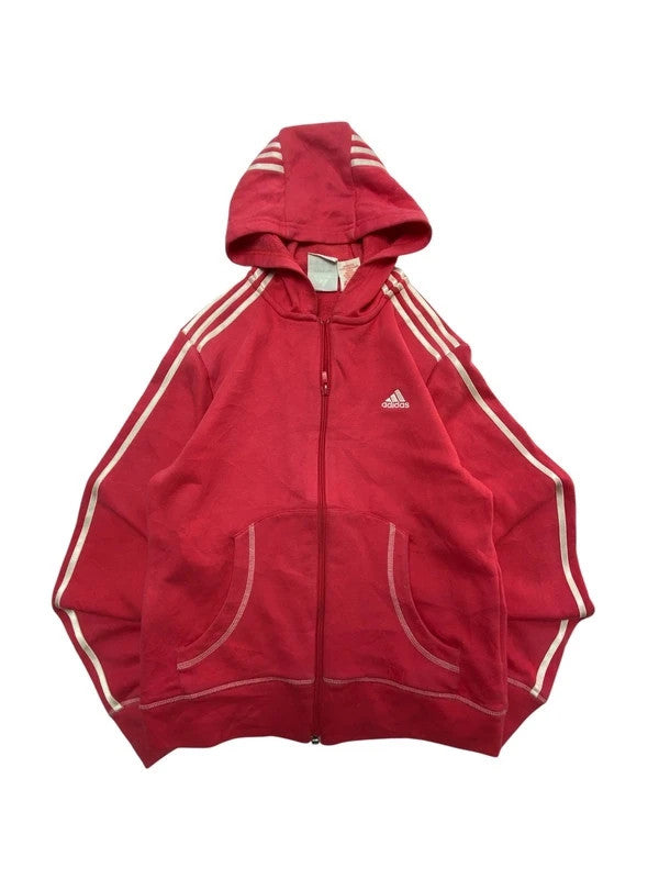 00s Red Adidas Zip-through Hoodie Men's XS