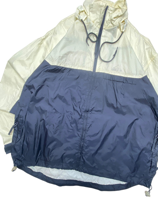 90s Cream-Navy Adidas Windbreaker Men's XL