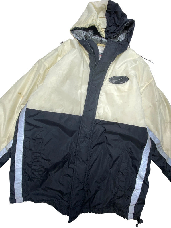 90s Cream-Black Nike Heavy Jacket Men's Medium