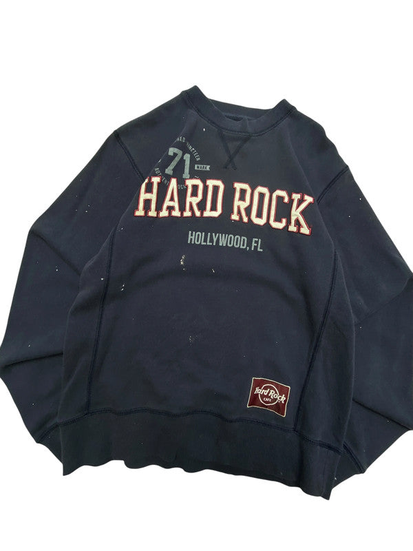 Navy Hard Rock Cafe Badge Sweatshirt Men's Small