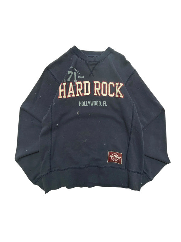 Navy Hard Rock Cafe Badge Sweatshirt Men's Small