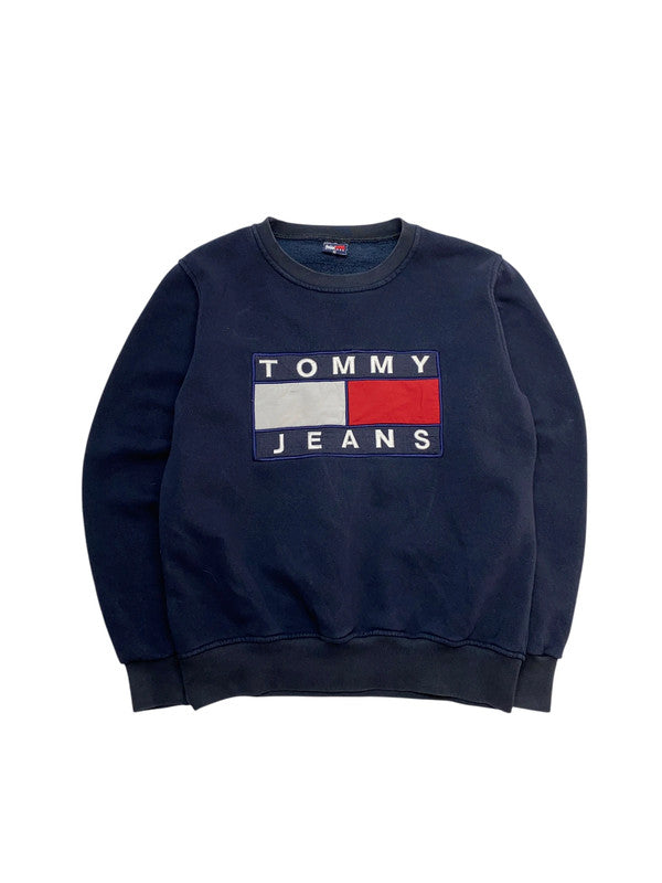 Navy Tommy Hilfiger Logo Sweatshirt Men's Medium