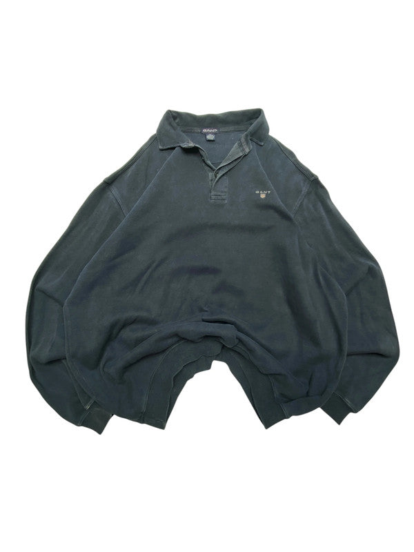 Navy GANT Long-sleeved Polo-shirt Men's XXL