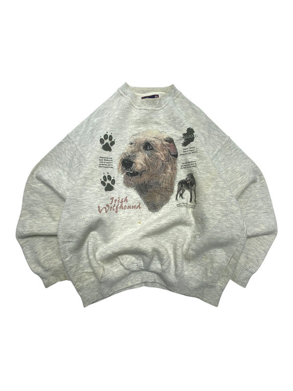 Grey Moose Print Sweatshirt Men's Medium