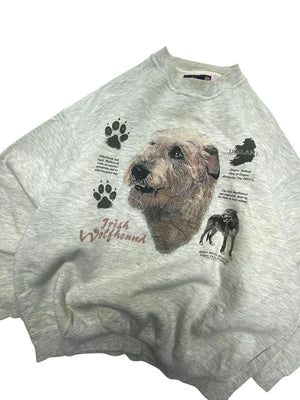 Grey Moose Print Sweatshirt Men's Medium