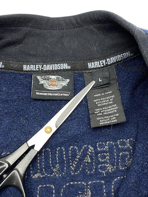 Navy Harley Davidson Half-zip Sweatshirt Men's Large