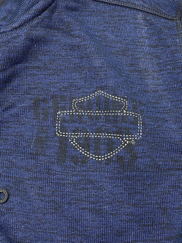 Navy Harley Davidson Half-zip Sweatshirt Men's Large