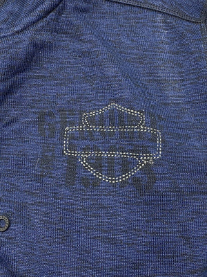 Navy Harley Davidson Half-zip Sweatshirt Men's Large
