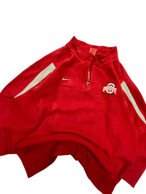 Vintage Red Nike Ohiostate Half-zip Fleece Men's Medium