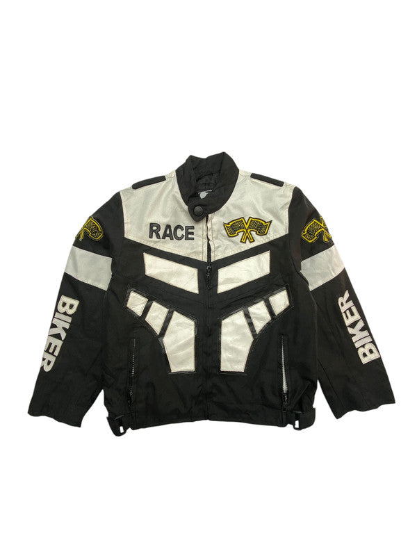 Black-White Maxzon Biker Jacket Women's Small