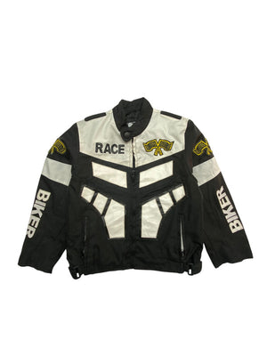 Black-White Maxzon Biker Jacket Women's Small