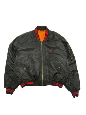 Black Bomber Jacket MA-1 Men's XL