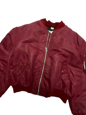 Burgundy Bomber Jacket MA-1 Men's XL