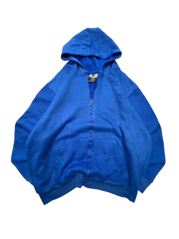 Blue Champion Zip-through Hoodie Men's Medium