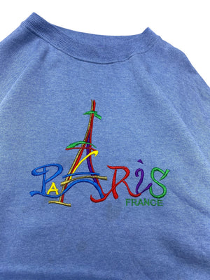 Blue Embroidery Sweatshirt Men's Large