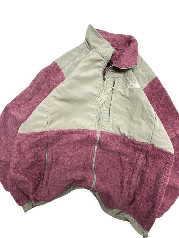Cream-Purple The North Face Fleece Jacket Women's XL