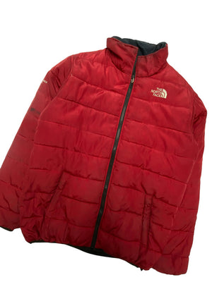 Red-Black The North Face 550 Reverse Puffer Jacket Men's Small