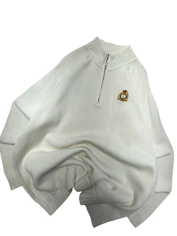 White Ralph Lauren Embroidery Half-zip Jumper Men's XL