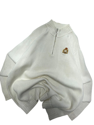 White Ralph Lauren Embroidery Half-zip Jumper Men's XL