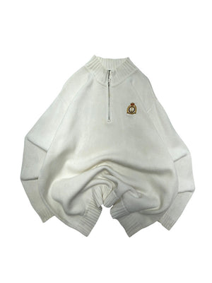 White Ralph Lauren Embroidery Half-zip Jumper Men's XL