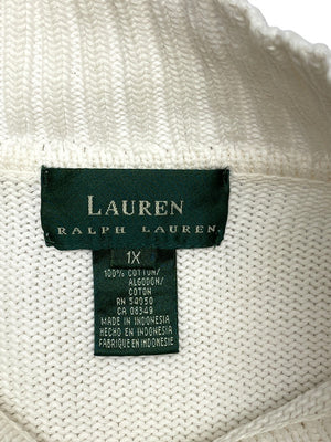 White Ralph Lauren Embroidery Half-zip Jumper Men's XL