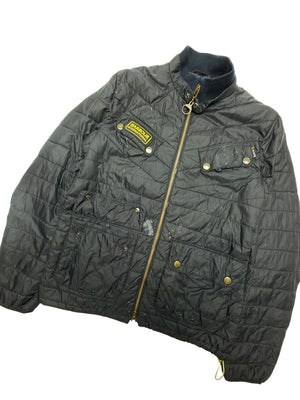 Black Barbour International Quilted Jacket Women's Large