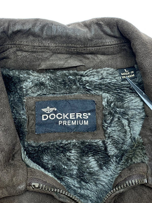 Brown Dockers Premium Bomber Jacket Men's Large