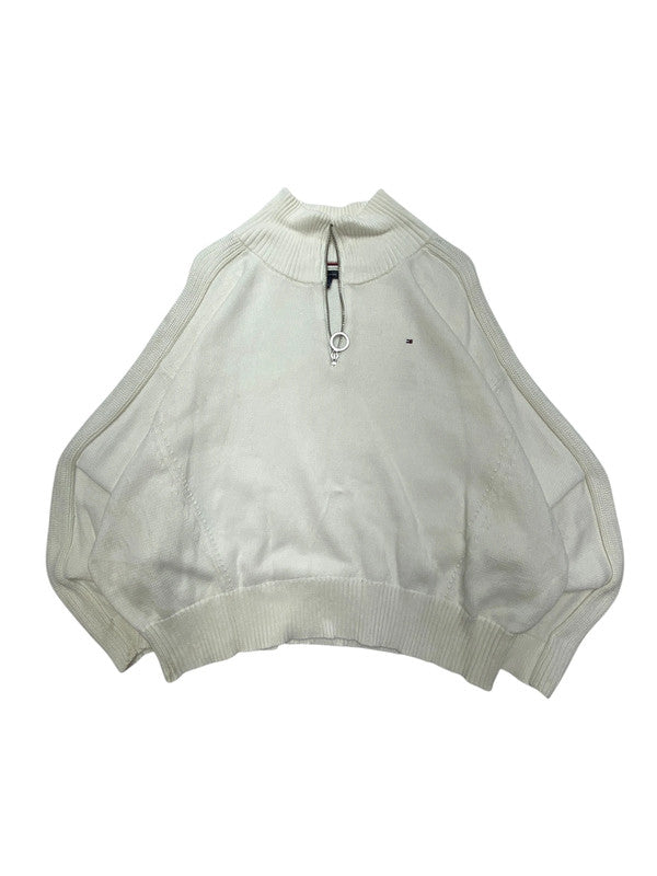 White Tommy Hilfiger Half-zip Jumoer Men's Medium