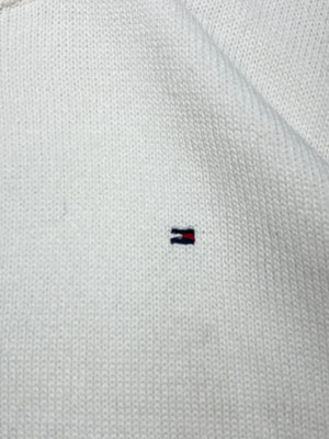 White Tommy Hilfiger Half-zip Jumoer Men's Medium
