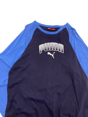 Navy Puma Logo Long-sleeved T-shirt Women's XXL