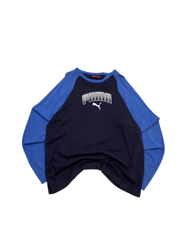 Navy Puma Logo Long-sleeved T-shirt Women's XXL