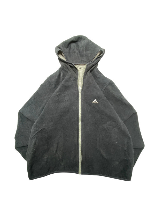 Vintage 90s Black-Grey Adidas Reverse Jacket Men's Small