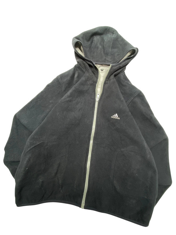 Vintage 90s Black-Grey Adidas Reverse Jacket Men's Small