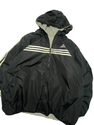 Vintage 90s Black-Grey Adidas Reverse Jacket Men's XL