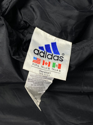 Vintage 90s Black-Grey Adidas Reverse Jacket Men's XL
