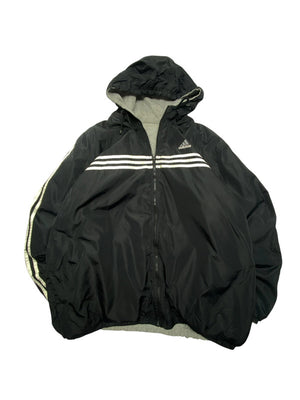 Vintage 90s Black-Grey Adidas Reverse Jacket Men's XL