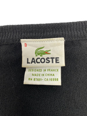 Black Lacoste V-neck Jumper Men's XL