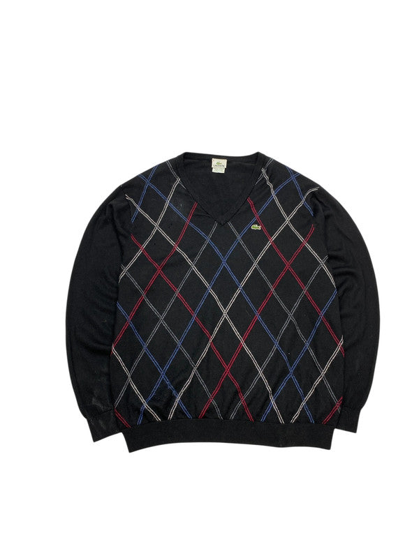Black Lacoste V-neck Jumper Men's XL