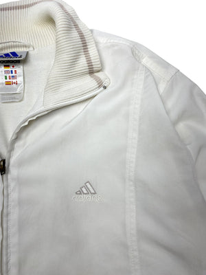 Vintage 90s White Adidas Tracksuit Jacket Men's Large