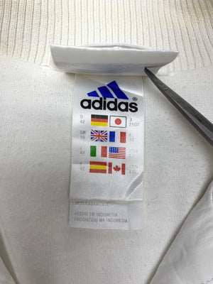 Vintage 90s White Adidas Tracksuit Jacket Men's Large