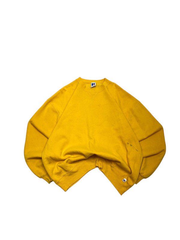 Vintage 90s Yellow Russell Athletic Sweatshirt Men's XL