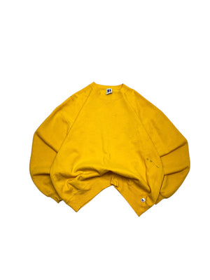 Vintage 90s Yellow Russell Athletic Sweatshirt Men's XL