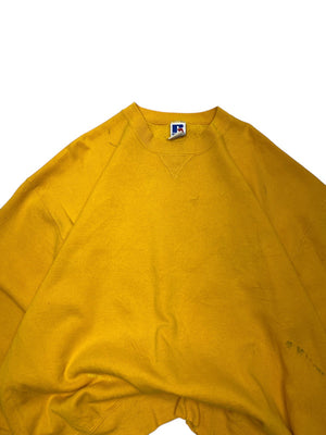 Vintage 90s Yellow Russell Athletic Sweatshirt Men's XL