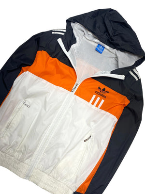 Black-Orange-White Adidas Originals Windbreaker Men's Small