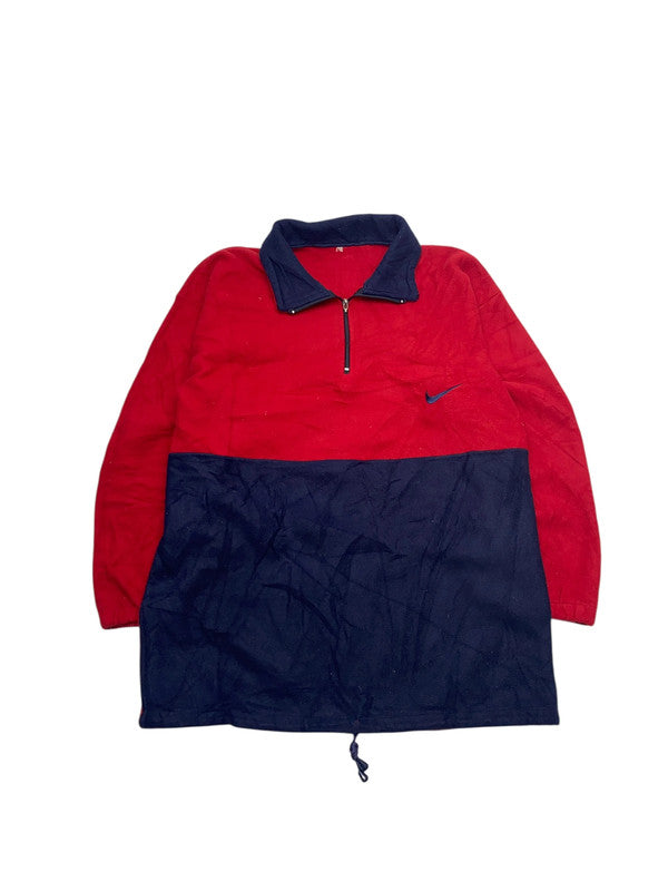 Red-Navy Nike 1/4 Zip-up Pullover Men's Small