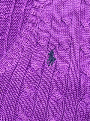Purple ralph lauren knitwear jacket women's medium