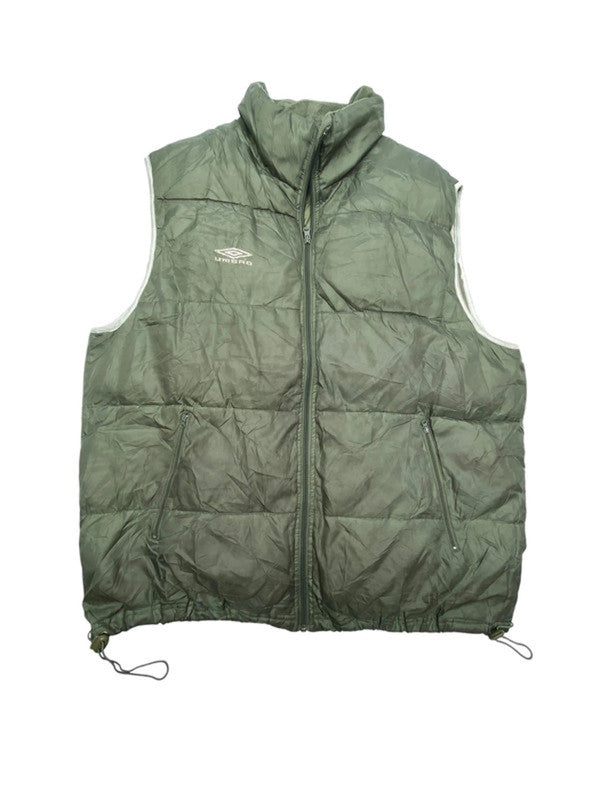 Olive green umbro puffer gilet men's xxl